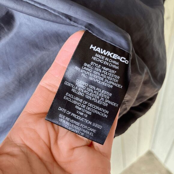 Hawke & Co Quilted Black Bomber Jacket Lightweight Zip-Up Men's Small - Picture 4 of 8